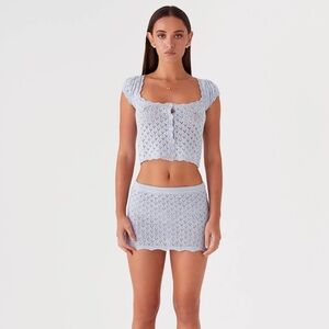 PEPPERMAYO NWT BLUE KNIT SET SIZE S/M